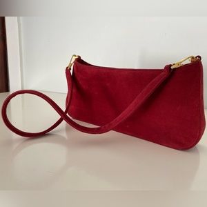 Browns Couture suede shoulder bag red color